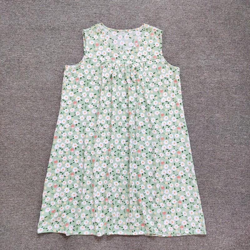 大码棉绸睡裙女薄款人造棉无袖背心裙韩版宽松居家服睡衣连衣裙夏