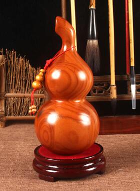 桃木葫芦摆件客厅实木摆件实心葫芦家居摆饰乔迁新房化解风水摆饰