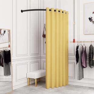 服装店上墙试衣间窗帘简易更衣室轨道换衣帘临时活动试衣杆门帘杆