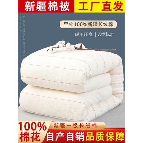 新疆长绒棉被一级纯棉花被子被芯棉絮床垫被褥子学生宿舍铺底冬被