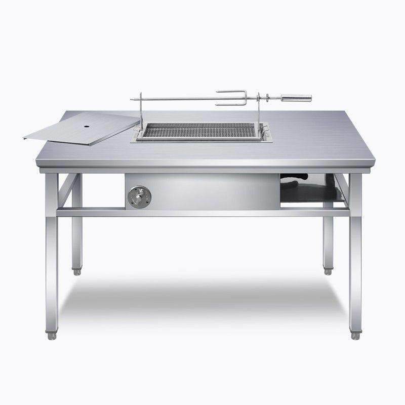 商用无烟不锈钢烧烤桌子自助木炭户外摆摊家用烤肉羊腿炉烤涮一体