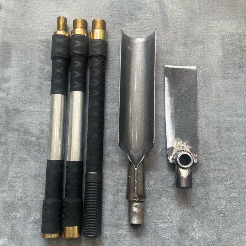 新款弹簧钢锻打多功能锄头三合一洛阳铲折叠农用家用挖洞工具专用