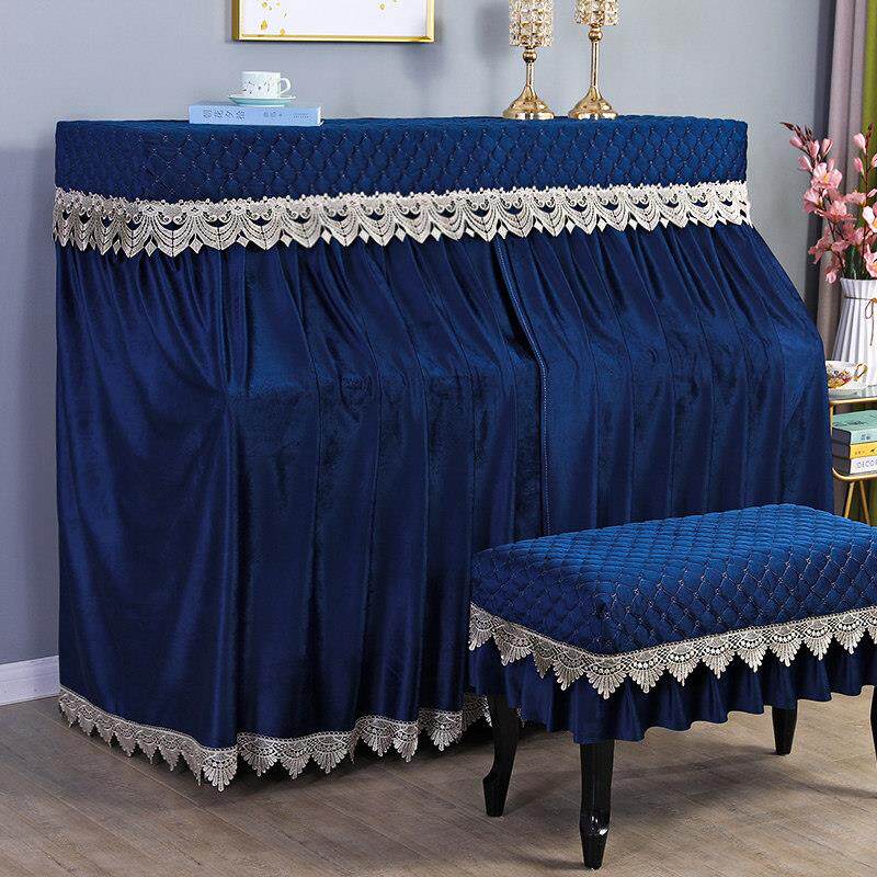 防晒加厚钢琴罩钢琴全罩典雅大气布艺中开钢琴套防尘罩凳罩遮盖布