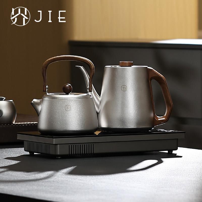 全自动底部上水纯钛电热烧水壶泡茶专用黑晶炉围炉煮茶快煮壶