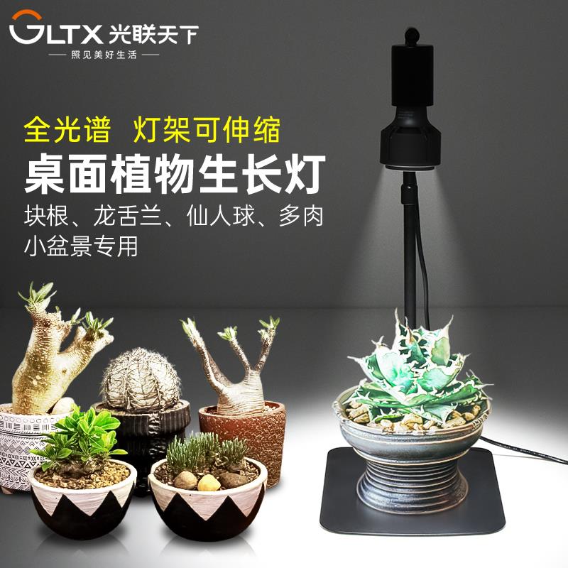 光联天下桌面台式植物生长灯小型盆景盆栽龙舌兰块根仙人球补光灯