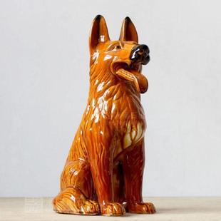 补角缺角生肖狗镇宅旺财招财陶瓷狗化解摆件客厅卧室办公室风水