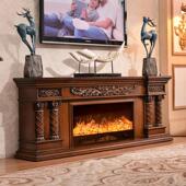 电视柜实木取暖仿真火壁炉架 饰取暖美式 1.8米欧式 壁炉架装