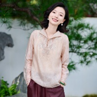 西子/【雾生香】人丝重工钉珠刺绣温婉贵气上衣/SYHY0424