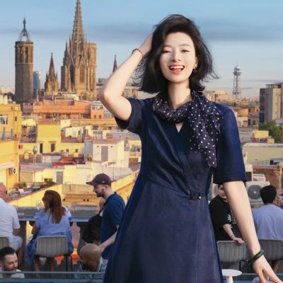 非遗香云纱桑蚕丝提花连衣裙女夏