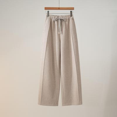 西子/【懒人裤】天丝羊毛混纺抽绳高腰松紧休闲裤/KZZH0013
