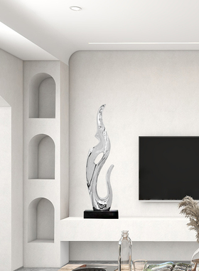 轻奢树脂雕塑摆件艺术装饰品电镀玄关摆饰样板房客厅大厅创意摆设