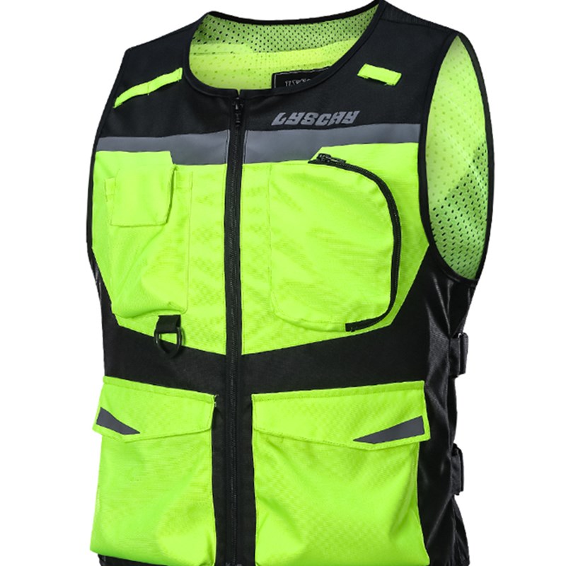 雷翅摩托车骑行马甲反光衣安全背心男女带护具机车马夹摩旅装备大