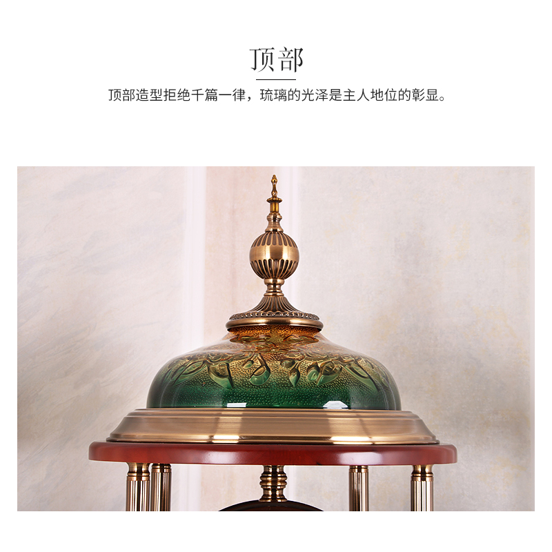 酒槽落地钟美式金属实木客厅别墅立钟欧式大钟摆件时钟静音石英钟