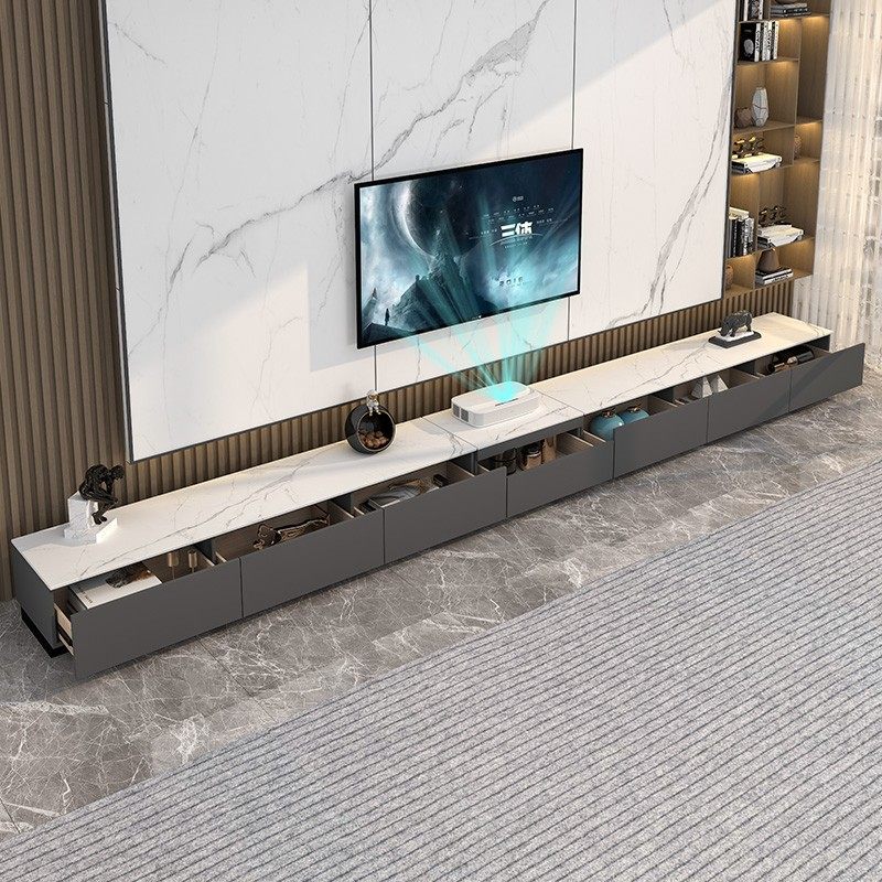 激光电视柜岩板地台茶几组合现代简约投影仪电视机柜客厅轻奢地柜