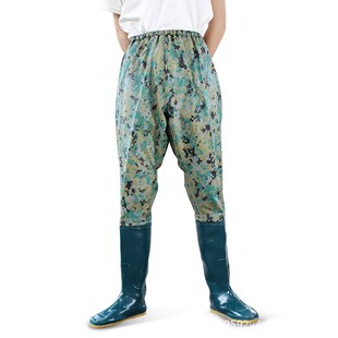 长筒过膝插秧雨鞋男连体牛筋底加厚涉水裤防水半身雨靴齐腰下水裤