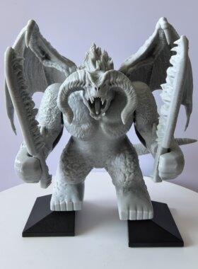 炎魔•魔戒 |光固化树脂打印的第三方可拼插白模肩膀可活动