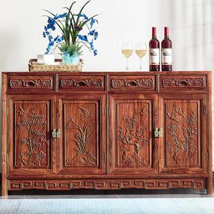 红木家具刺猬紫檀花梨木餐边柜中式实木玄关储物柜茶水碗柜