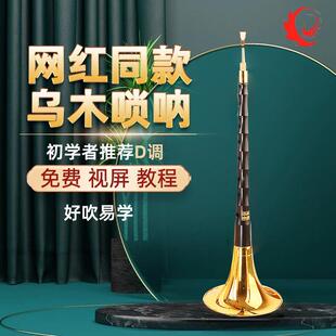 明轩坊网红乌木唢呐乐器初学者全套民族喇叭d调降B调考入门专业