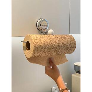 厨房纸巾架吸盘磁吸免打孔懒人抹布架墙上壁挂纸巾架卫生间厕所