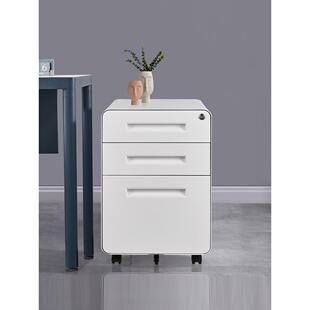 钢制可移动电脑桌矮柜三抽办公办公室抽屉柜桌下收纳活动柜带锁