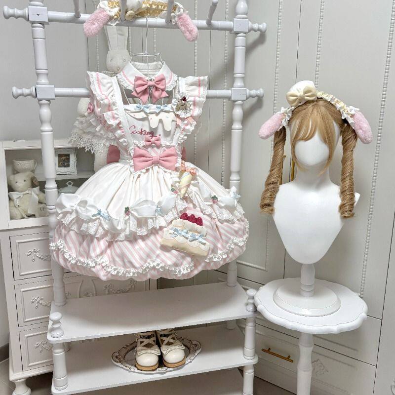 小狗裱花师lolita裙可爱糖果花苞洛丽塔op连衣裙甜美清新公主裙女