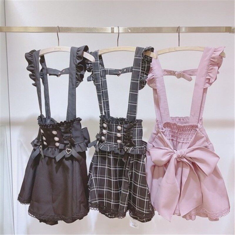日系蕾服丝带蝴蝶结背带裙Lolita裙子洛丽塔软妹可爱裙