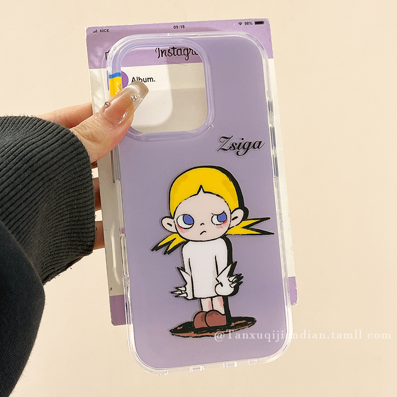 动漫可爱卡通zsiga女孩适用苹果16promax手机壳iphone15新款13小众16pro硅胶14pro少女心15pro网红14创意全包