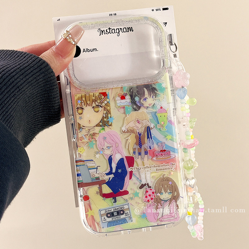 日系动漫卡通古早少女适用苹果17promax手机壳iPhone16Pro新款15带链条14pro防摔15Pro小众16创意17Pro全包13,3C数码配件,手机保护套/壳,淘宝优惠券,粉丝福利购,淘宝优惠卷