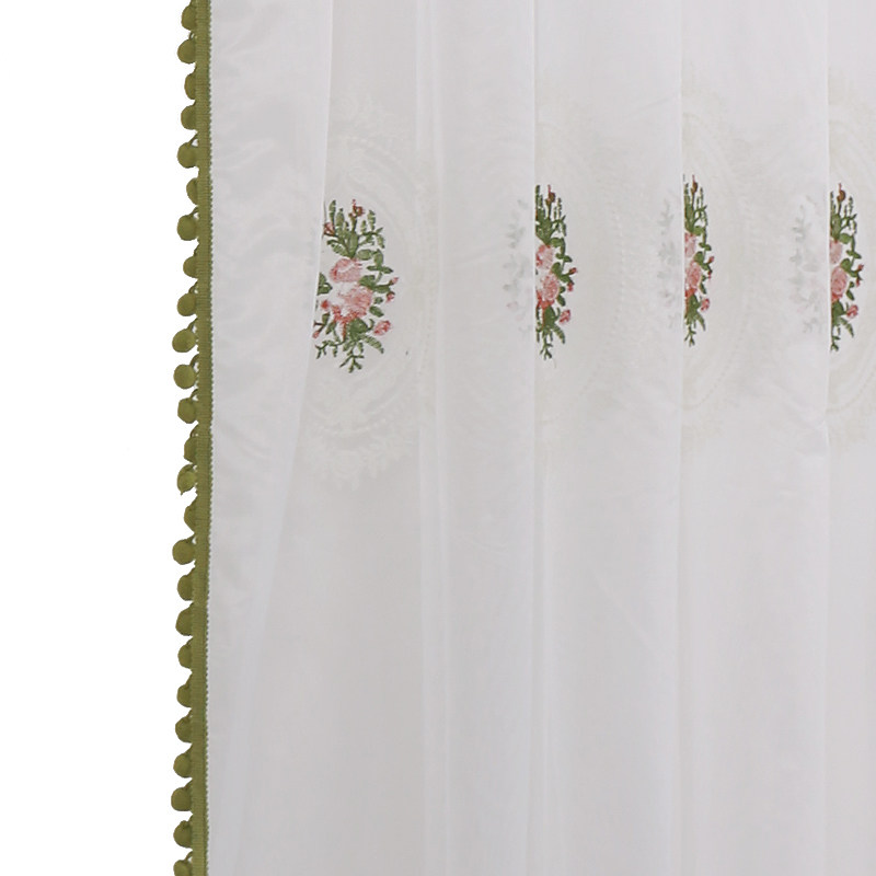 【定制】鸢尾文艺玫瑰纱帘窗帘床幔橱窗帘纱幔蕾丝公主成品窗帘