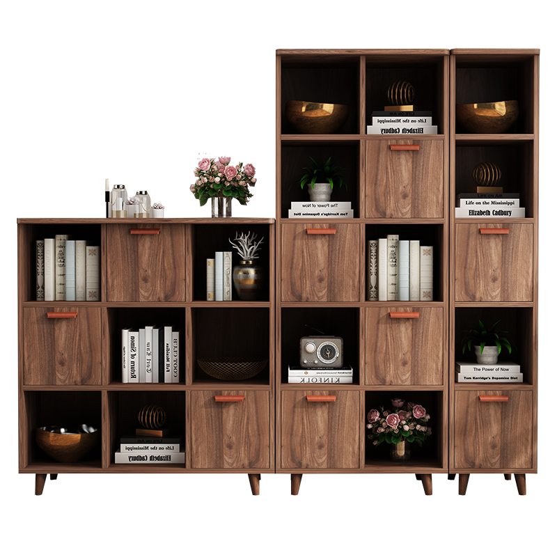 简易书架简约落地实木书柜家用学生书柜多层储物收纳架置物架格架
