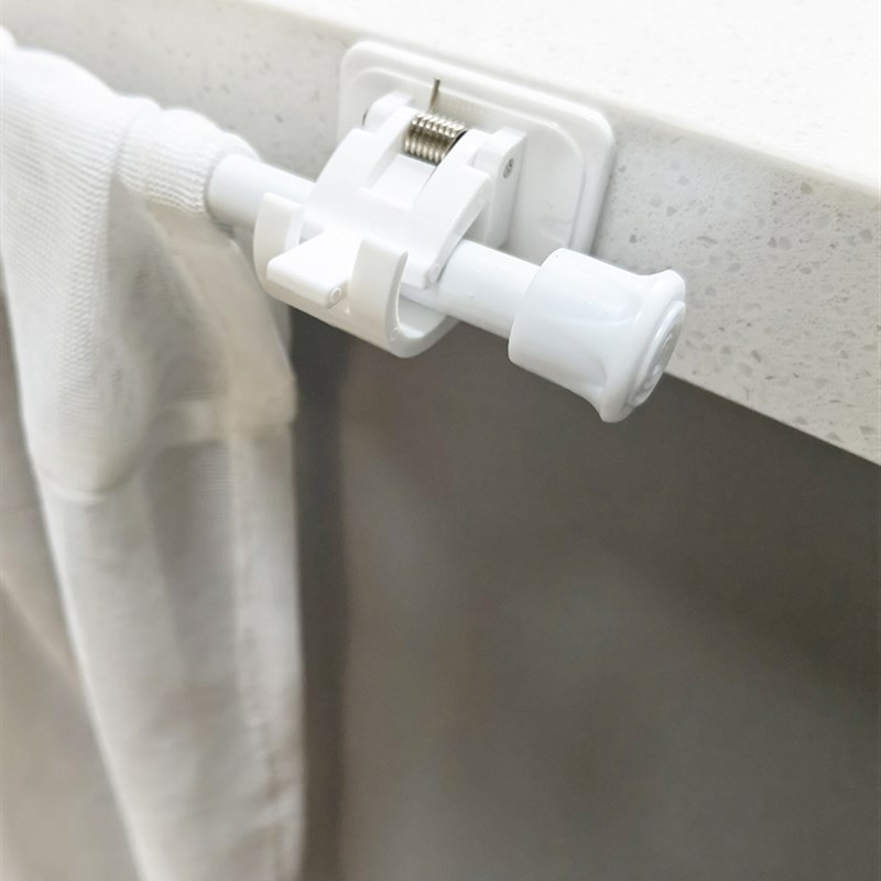 细杆伸缩杆窗帘杆挂杆门帘杆撑杆无痕夹杆贴杆夹柜板杆夹