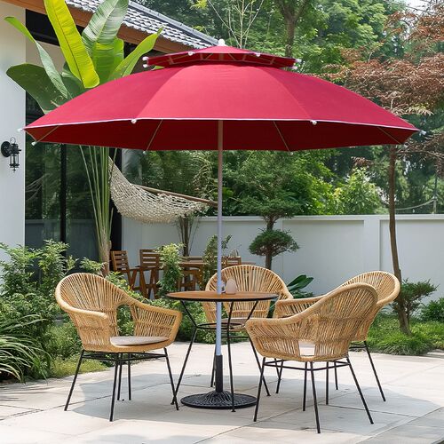 庭院大伞户外遮阳摆摊伞沙滩伞双顶伞涤纶广告伞定 制厂家