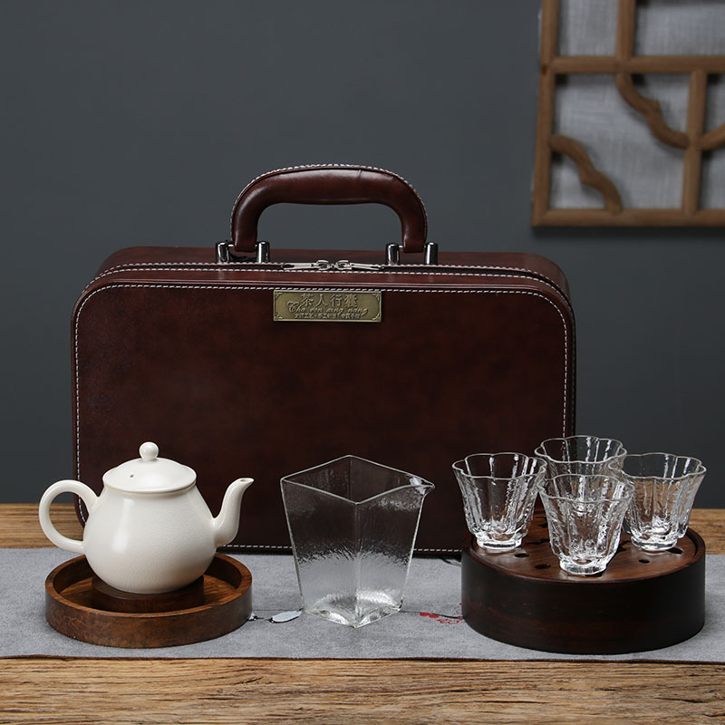 茶人行囊空间旅行茶具套装便携包一壶四杯二杯带电热烧水壶带茶盘