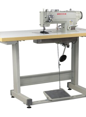 842D电脑直驱双针机 自动供油大梭双针平缝机 拐角厚料工业双针车