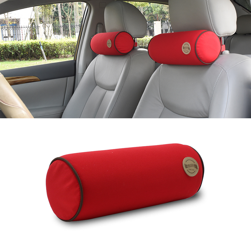 汽车头枕护颈枕圆柱形靠枕车用座椅车载颈枕记忆棉一对车内枕头