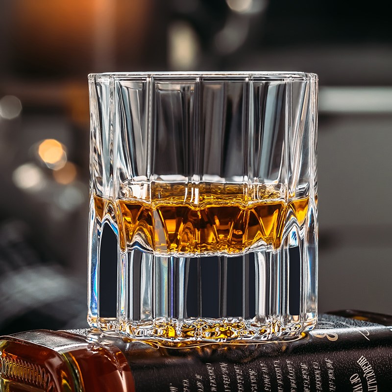 高级感轻奢威士忌专用酒杯套装江户切子家用水晶玻璃洋酒啤酒杯子