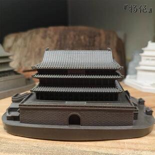 将作手造微水泥摆件鱼缸造景西安鼓楼微建筑国学中式城楼古风
