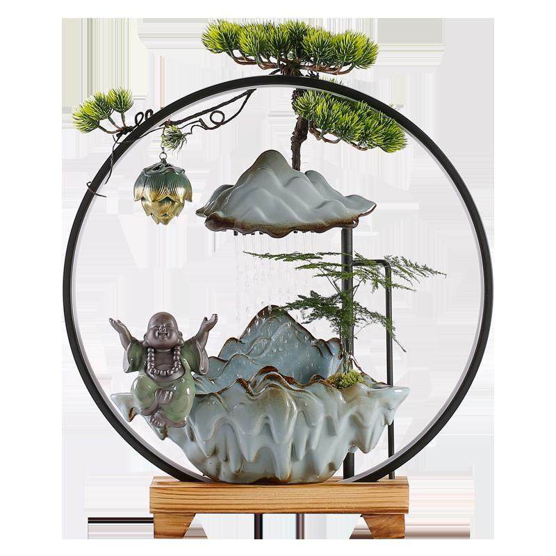 招财流水喷泉循环水客厅摆件生财香炉办公室桌面家居装饰开 业礼,家居饰品,装饰摆件,淘宝优惠券,粉丝福利购,淘宝优惠卷