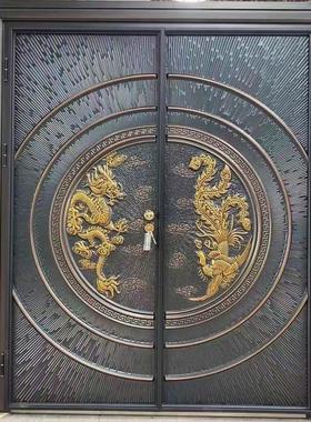 豪华别墅大门防爆铸铝门双开四开入户防盗门仿铜门锌合金仿铸铝门