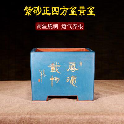 宜兴紫砂四方花盆客厅花卉绿植盆栽老桩造盆景盆多肉陶瓷盆栽