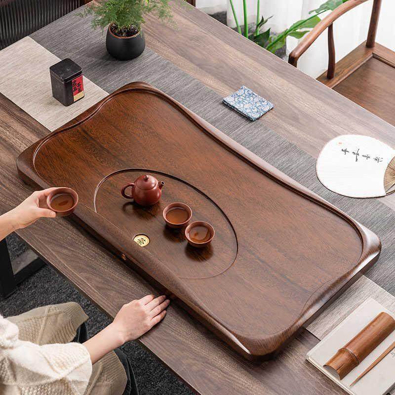 中式轻奢茶盘家用实木排水客厅长方形原木2024新款茶海功夫茶具办,餐饮具,茶盘,淘宝优惠券,粉丝福利购,淘宝优惠卷