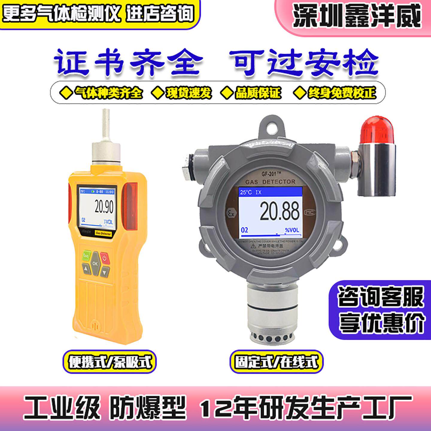 可燃气体探测警报器浓度感测器监视器检测仪高温可燃气体报警装置