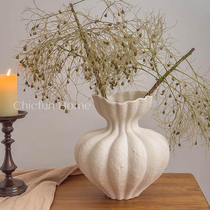 花瓶摆件客厅插花水培法式水培陶瓷欧式轻奢白色高级感鲜花覆古大