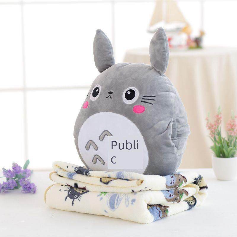 龙猫枕头被两用毛毯暖手三合一加厚毛毯空调午睡枕头汽车坐垫