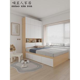 榻榻米床衣柜一体小户型卧室多功能收纳床定制现代儿童储物床组合