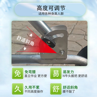 豁地锄头 手推耘锄锄草犁地松土神器多用途手推犁小型家用便捷式