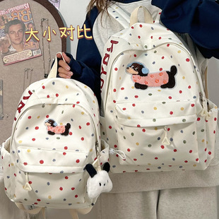 高颜值书包女初中生可爱小狗电脑双肩包高中大学生旅行背包潮