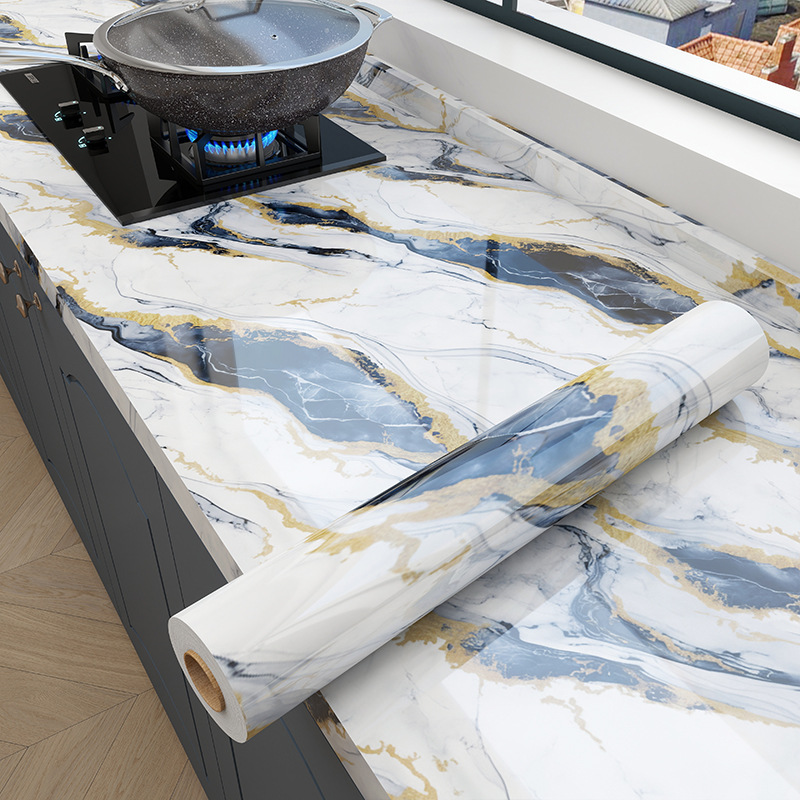 厨房防油贴纸防水自粘大理石耐高温灶台台面保护垫专用橱柜子贴膜