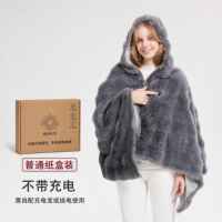Electric heating blanket, usb rabbit plush thickened and fleece office warm heating shawl blanket waistcoat thumbnail 5