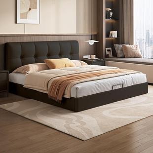 .2简.2米猫爪皮现 床无品牌 主卧室家具奶油风代皮艺床轻奢风格